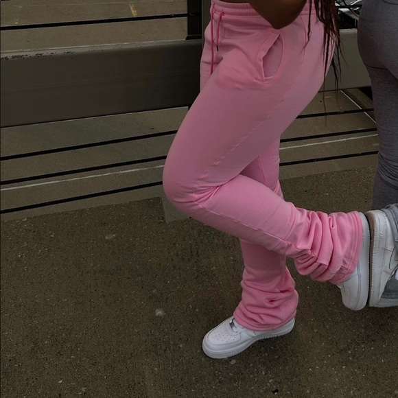 LIGHT PINK STACKED JOGGERS NEVER WORN